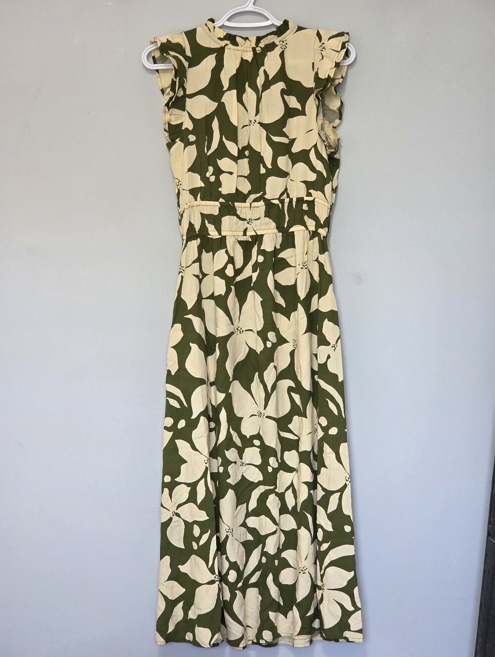 NEW ​Patrons of Peace Floral V Neck Corset Style Ruffle Maxi Dress Sz S 🌿 - Picture 9 of 16